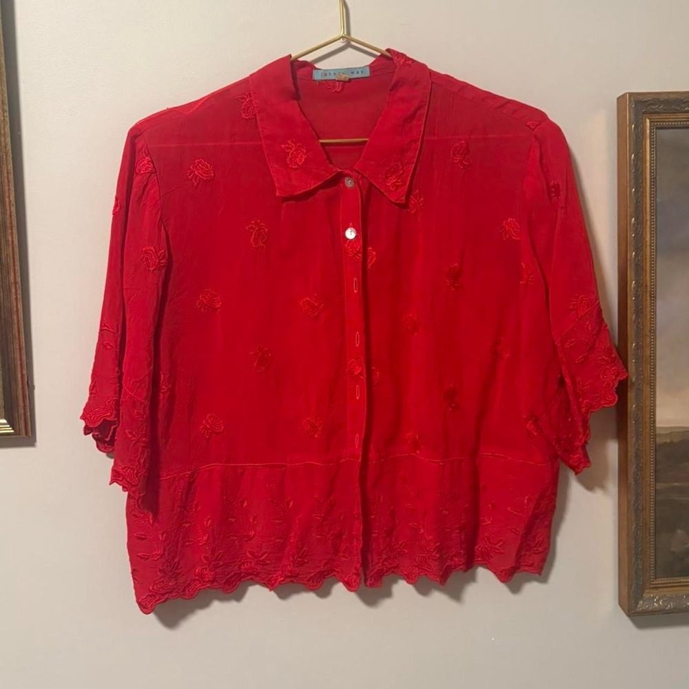 Johnny Was Red Blouse